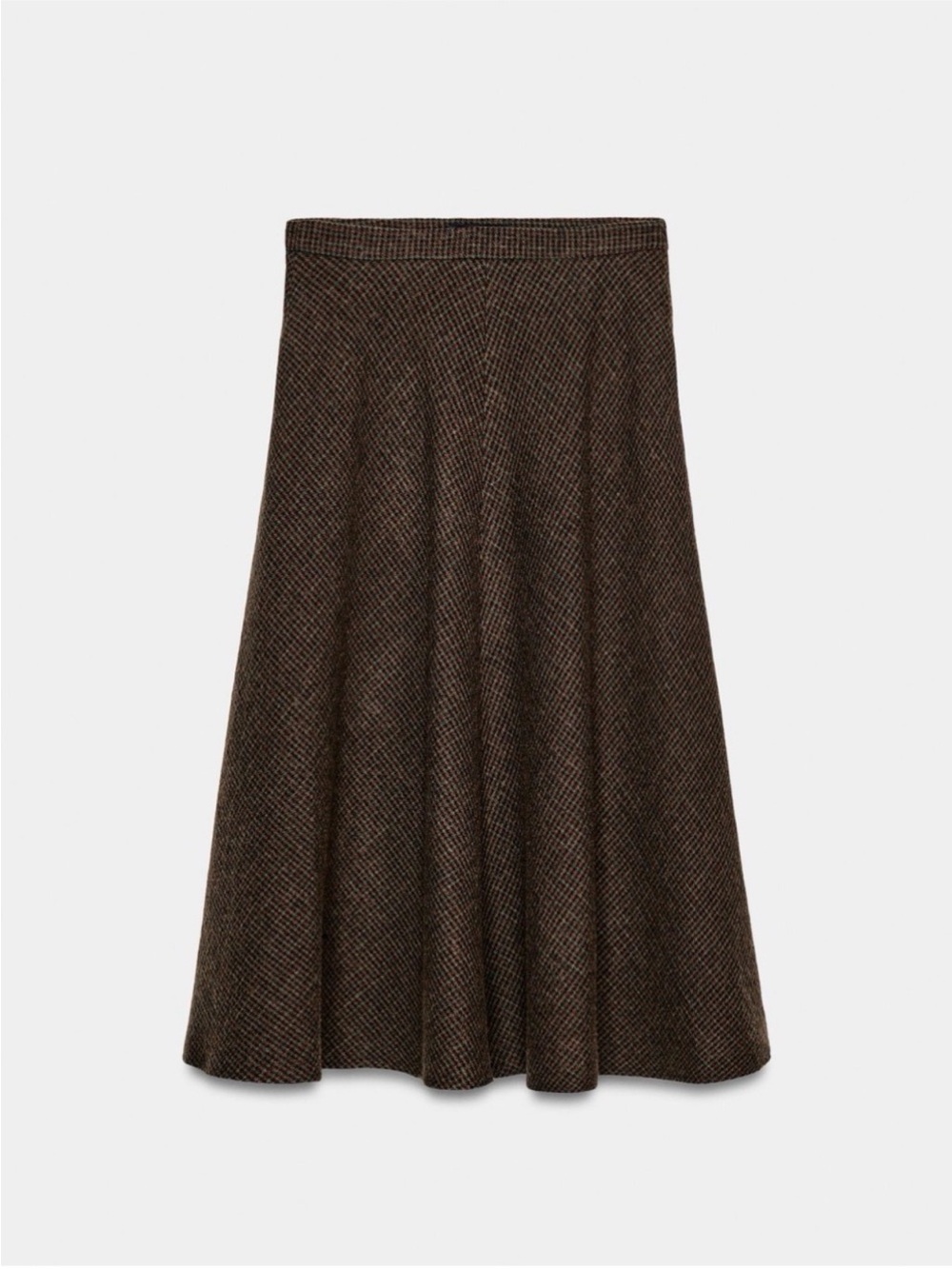 🍁BNWT ZARA ZW Collection 💯% WOOL Houndstooth Layered Limited Edition Skirt- RARE - Picture 3 of 5